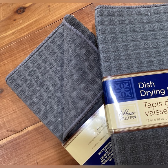 New set  of 2 microfiber dish drying mats gray - Picture 2 of 2